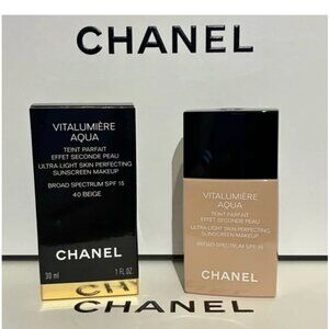 CHANEL Vitalumière Aqua Foundation 40 Beige Ultra-Light SPF15 30ml (New in box)